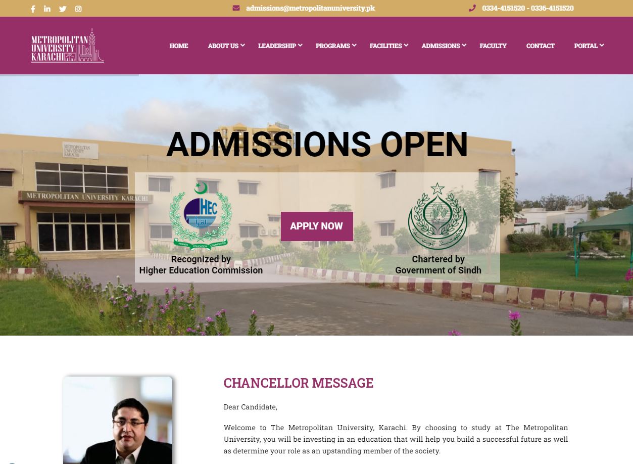 Metropolitan University Karachi